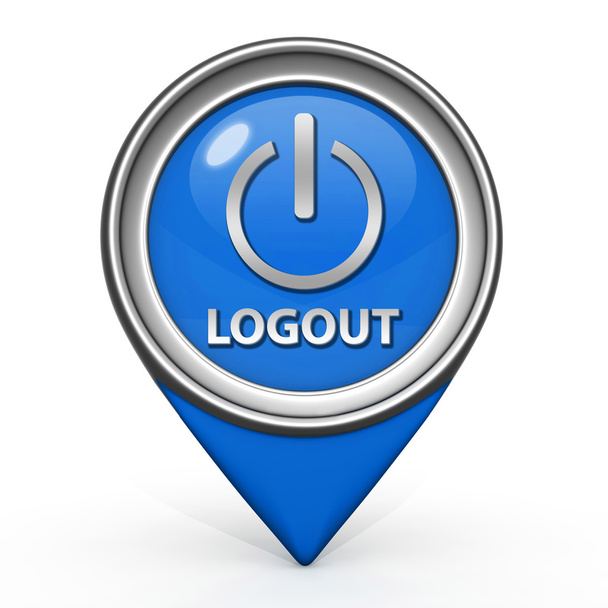Logout pointer icon on white background - Photo, Image