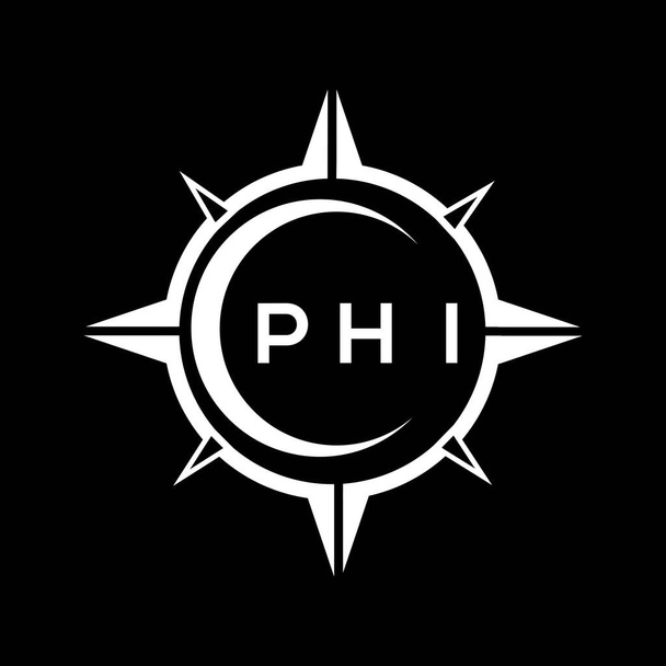 PHI abstract technology circle setting logo design on black background. PHI creative initials letter logo. - Vector, Image