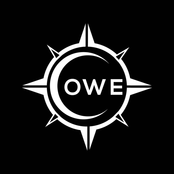 OWE abstrato tecnologia círculo configuração logotipo design no fundo preto. OWE iniciais criativas logotipo da carta. - Vetor, Imagem