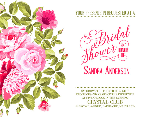 Bridal Shower invitation. - Vector, afbeelding