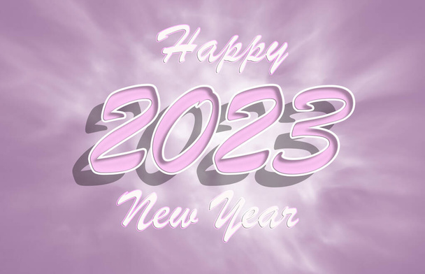 Frohes neues Jahr 2023! Text und Zahlen.  - Foto, Bild