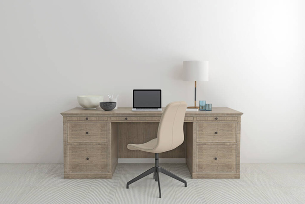 Workstation Frame work place studay table and Screen Mockup  - Фото, зображення