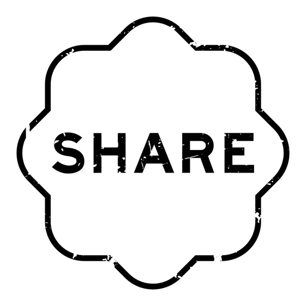 Grunge negro compartir palabra sello de goma sello sobre fondo blanco - Vector, Imagen
