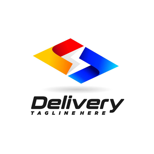 Rechargeable electricity logo, delivery concept - Vector, Image