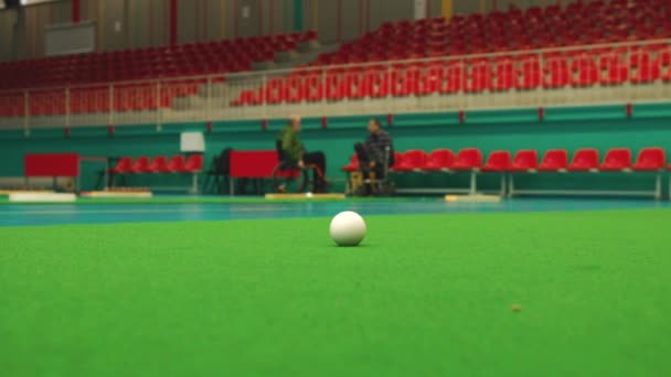 Indoor bowls carpets. Also known as lawn bowls or lawn bowling - Footage, Video