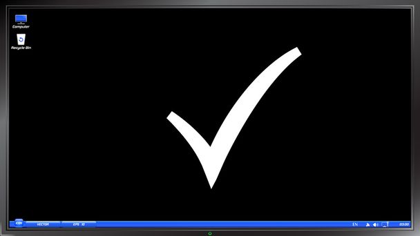 Zaškrtávací značka na obrazovce monitoru - Vektor, obrázek