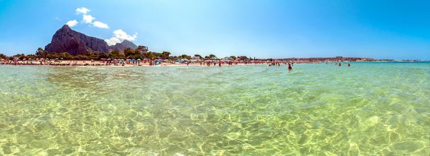 Beach and Mediterranean sea in San Vito Lo Capo, Sicily, Italy - Photo, Image