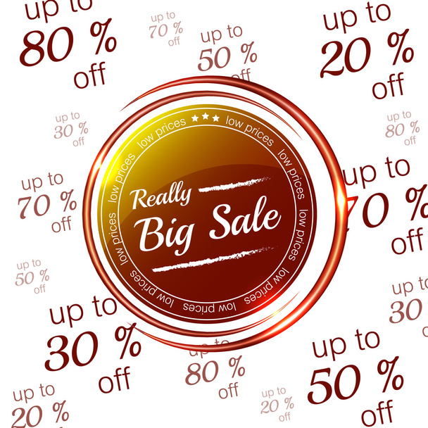 Really big sale icon on the numerical background - Vector, Image