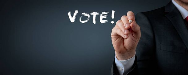 Głosowanie i koncepcja wyborów. Podejmowanie słusznej decyzji - Zdjęcie, obraz