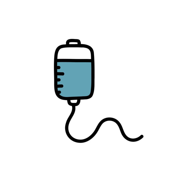 medische druppelaar doodle icoon, vector illustratie - Vector, afbeelding