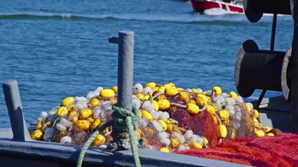 Nets On Fishing Boats And Moving Boats From The Sea Footage. - Záběry, video
