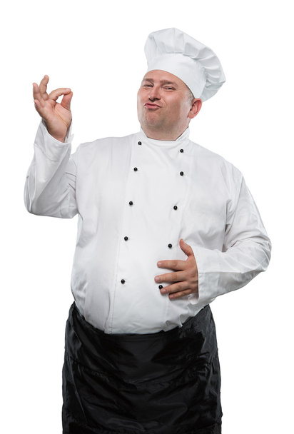 Funny overweight chef - Foto, immagini
