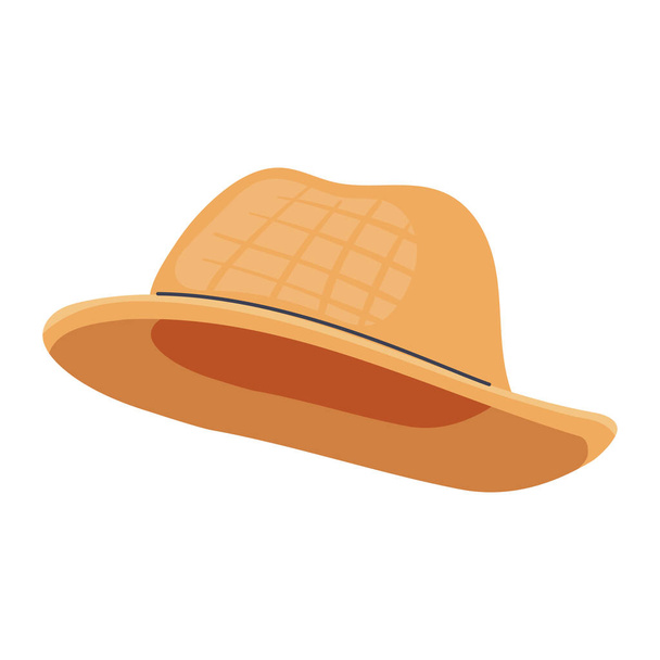 farmer straw hat accessory icon - Vetor, Imagem