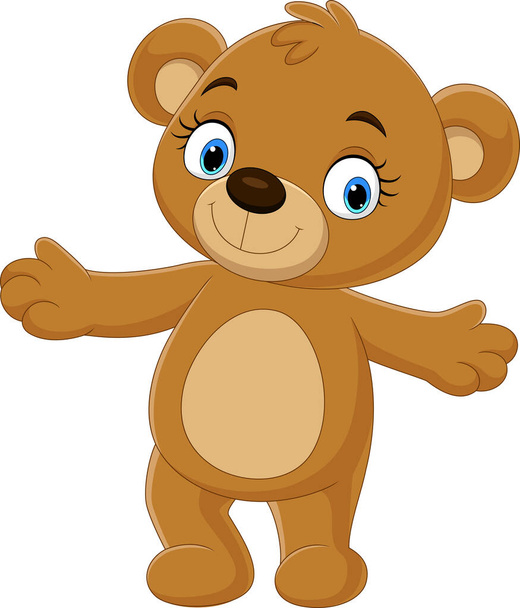 Векторная иллюстрация мультфильма "Смешной медвежонок" - Вектор,изображение