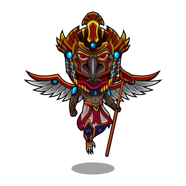 Horus chibi maskotti logo suunnittelu - Vektori, kuva
