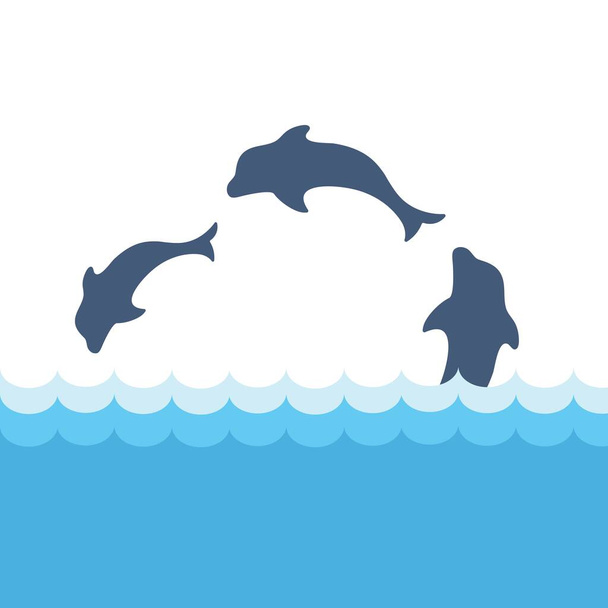 Логотип піктограми дельфіна Векторний дизайн
 - Вектор, зображення
