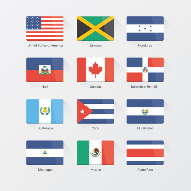 Σημαίες του κόσμου. Βόρεια Αμερική - Διάνυσμα, εικόνα