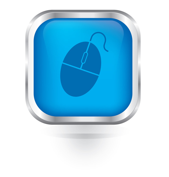 Vector mouse icon glossy button - Vector, Image