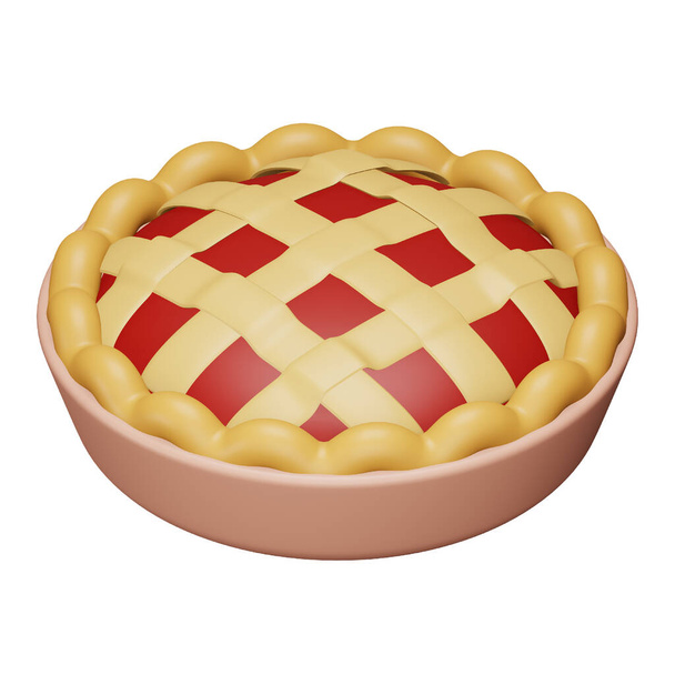 Pie cake 3d rendering isometric icon. - Vector, Image