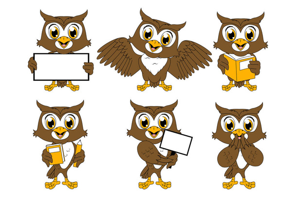 cute owl animal cartoon graphic - Вектор,изображение