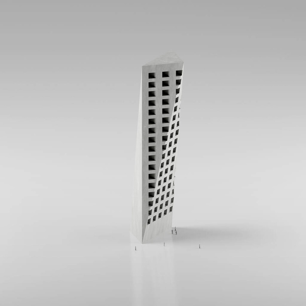  3d render of a modern building model, architecture experimental concept. - Photo, Image