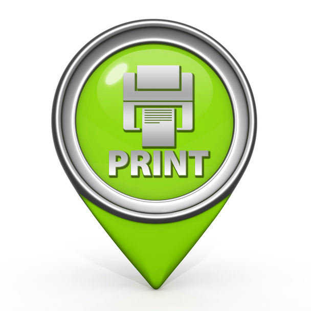 Icono de puntero de impresión sobre fondo blanco
 - Foto, Imagen