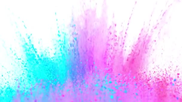Super Slow Motion Shot of Color Powder Explosion Isolated on White Background at 1000fps. Shooted with High Speed Cinema Camera at 4K. - Footage, Video