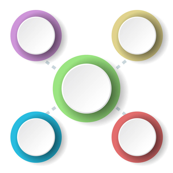 Botones coloridos simples aislados sobre fondo blanco - Vector, Imagen