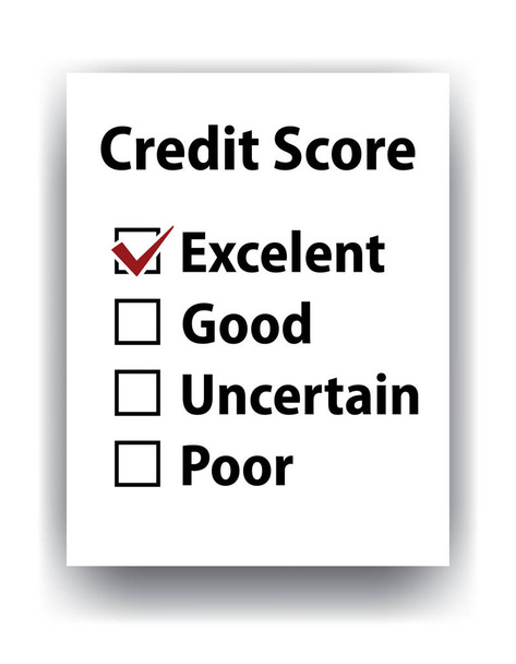 Paper sheet with excellent credit score rank - Vettoriali, immagini