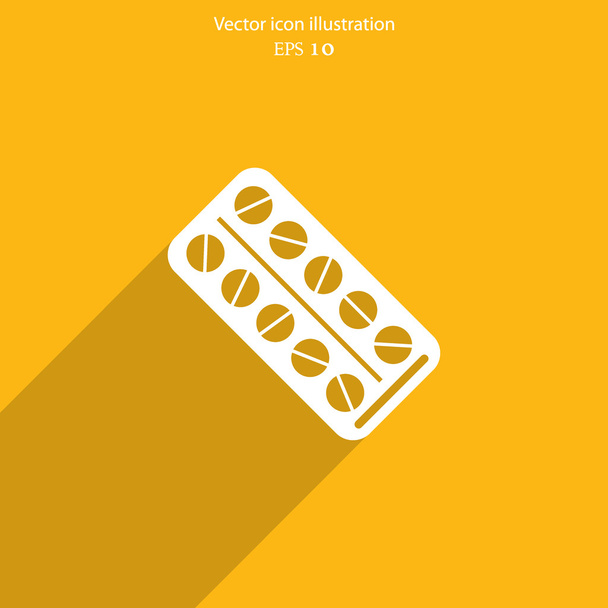 Vector medical package drugs flat icon. - Vector, Image