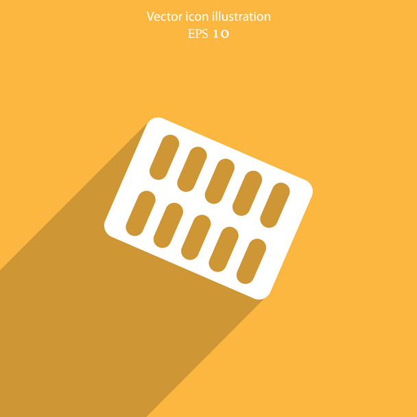 Vector medical package drugs flat icon. - Vecteur, image
