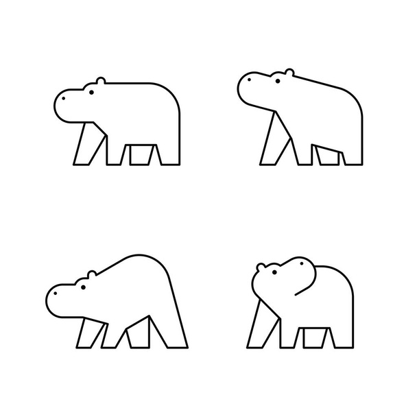 Set of Hippo, Hippo Logo. Icon design. Template elements - Vecteur, image