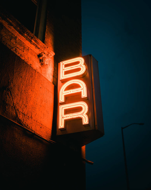 Rocka Rolla neon bar sign, Brooklyn, New York - Photo, Image