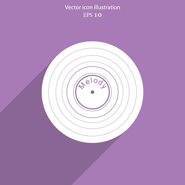 Vector vinyl record web icon. - Vector, imagen
