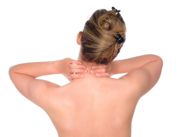 Frau mit Nackenschmerzen - Foto, Bild
