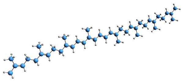  3D kép a Phytofluene csontváz formula - molekuláris kémiai szerkezete paradicsom karotinoid izolált fehér alapon - Fotó, kép