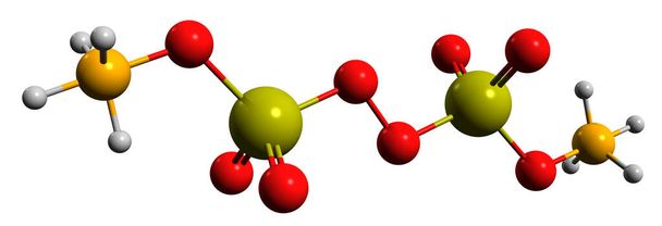  3D image of Ammonium persulfate skeletal formula - molecular chemical structure of inorganic compound isolated on white background - Photo, Image
