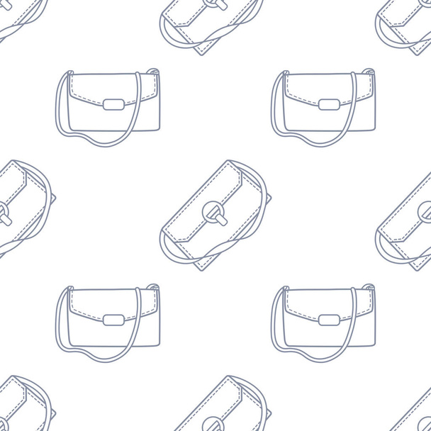Vector graphic seamless pattern with womens handbags on a white background - Vektori, kuva