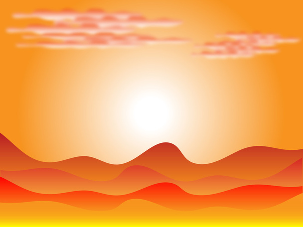 Sunset in desert - Vektör, Görsel