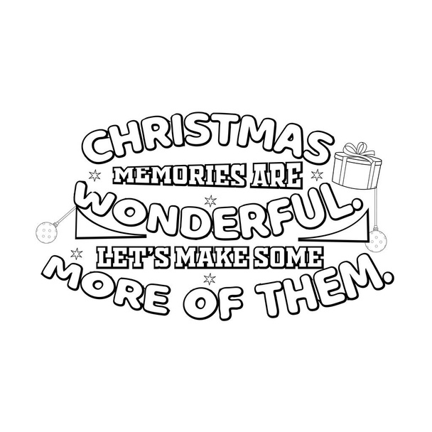 Merry Christmas Coloring page. Christmas line art coloring page design for kids. - Вектор,изображение