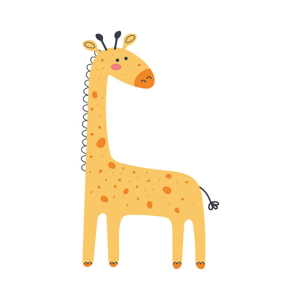 schattig giraffe schattig dier karakter - Vector, afbeelding