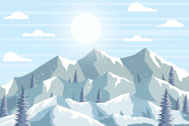гори пейзаж зимовий фон ілюстрації
 - Вектор, зображення