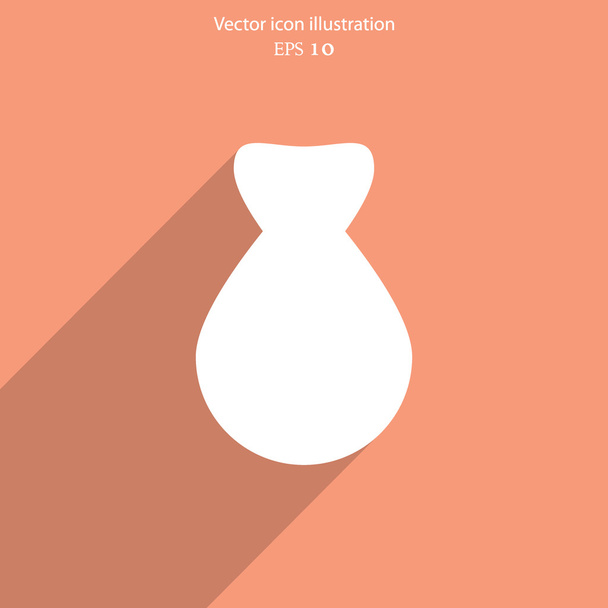 Vector money bag web flat icon. - Vektor, obrázek