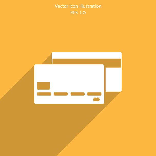 Vector bank card web flat icon. - Vektor, Bild