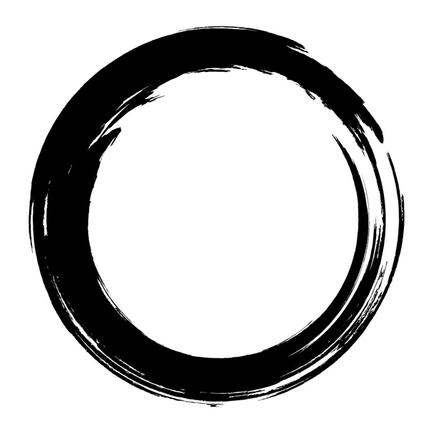 Circle grunge frame. Bemalt mit einem Pinsel. Gestaltungselement. Logo. Banner - Foto, Bild