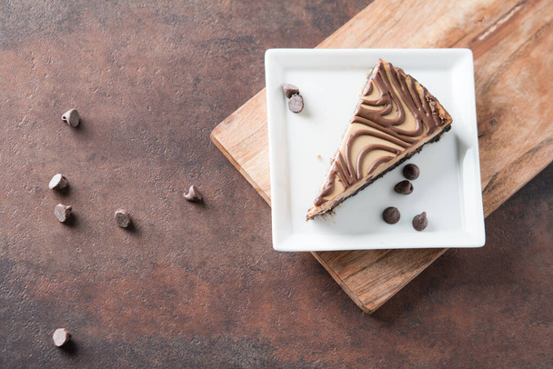 Chocolate peanut butter swirl cheesecake dessert - Photo, Image