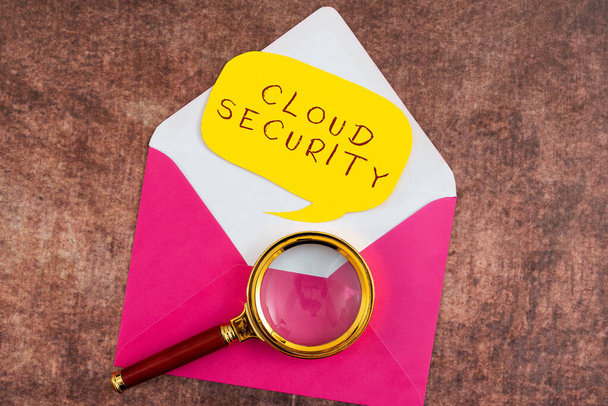 Inspiráló szöveg Cloud Security, Business showcase Meglévő adatok biztonságos rendszerének bevezetése az interneten - Fotó, kép