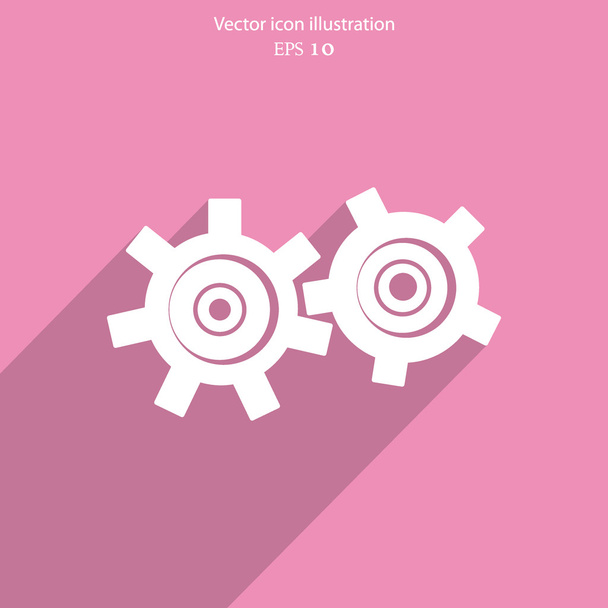 Vector icon of gears - Διάνυσμα, εικόνα