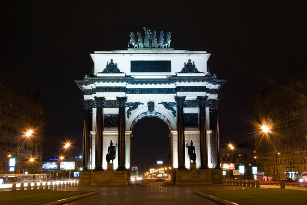 Triumphal arch in Moscow. Night - Photo, Image