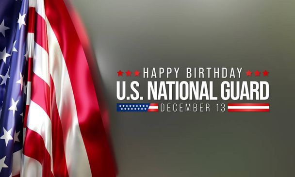 El cumpleaños de la Guardia Nacional de los Estados Unidos se celebra cada año el 13 de diciembre, para mostrar agradecimiento por los guardias nacionales de los Estados Unidos. Renderizado 3D - Foto, Imagen